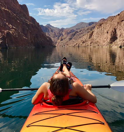 Las Vegas Guided Kayak tour through Black Canyon followed by extended 70 minute helicopter flight above and below the Rim of the Grand Canyon itself!